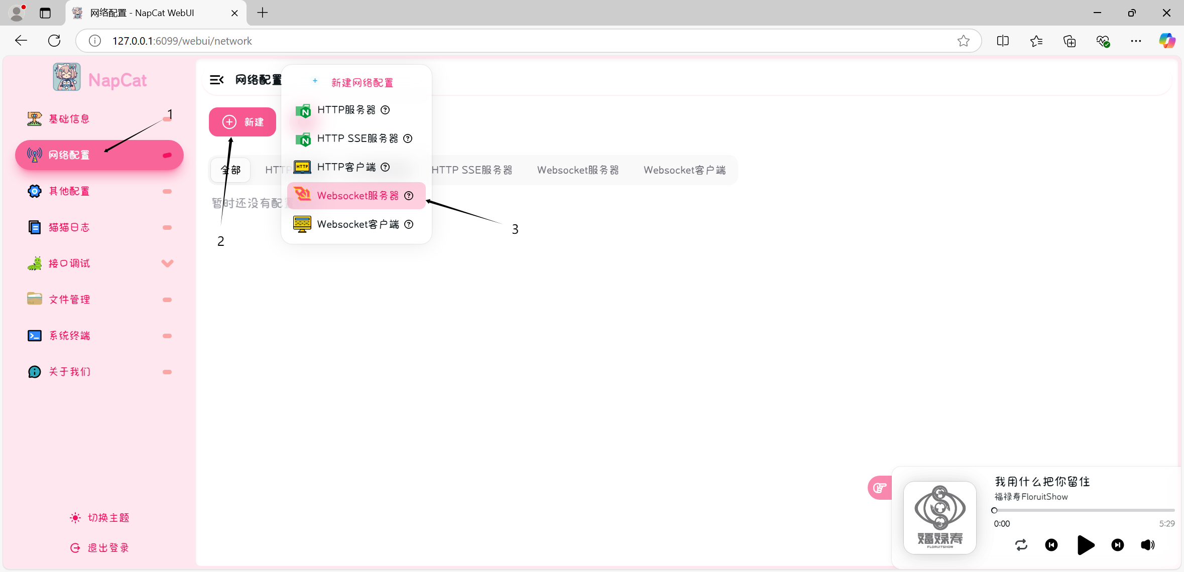 Napcat 新建 WebSocket 服务器